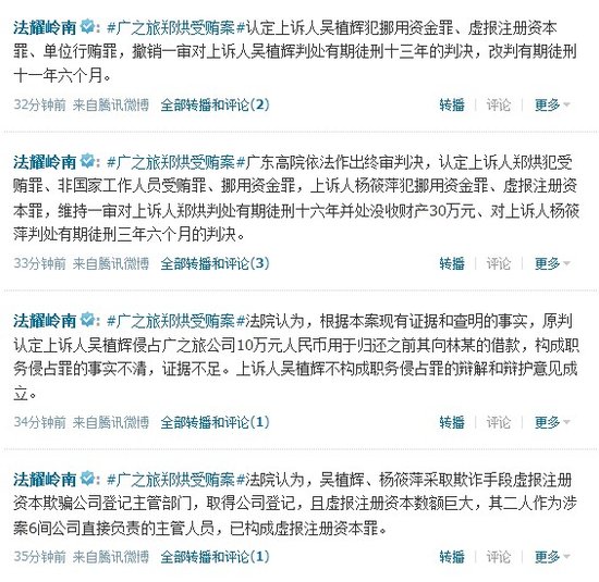 广之旅原高管受贿二审宣判 董事长郑烘维持原判
